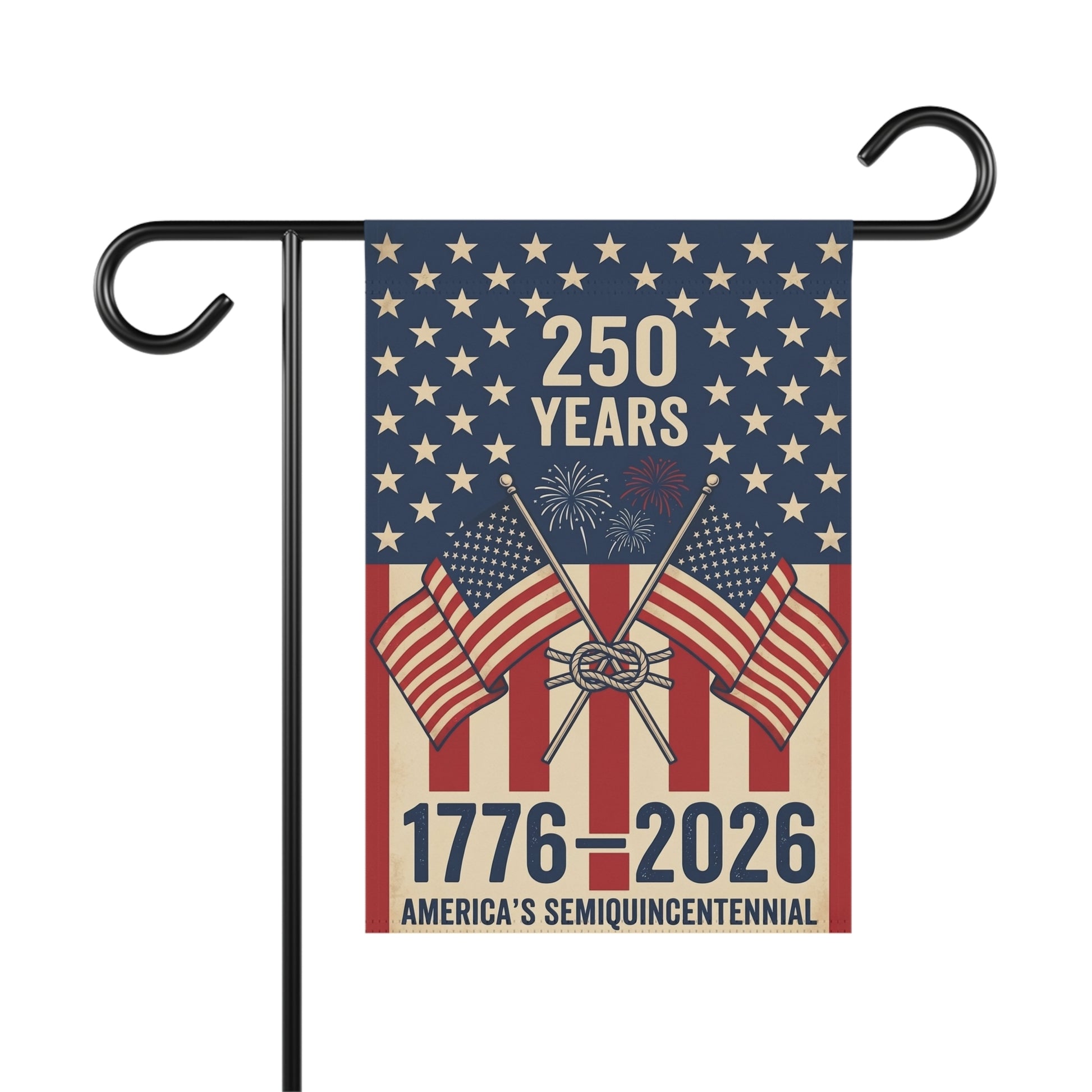 America 250 patriotic garden flag collection with red white and blue porch decor