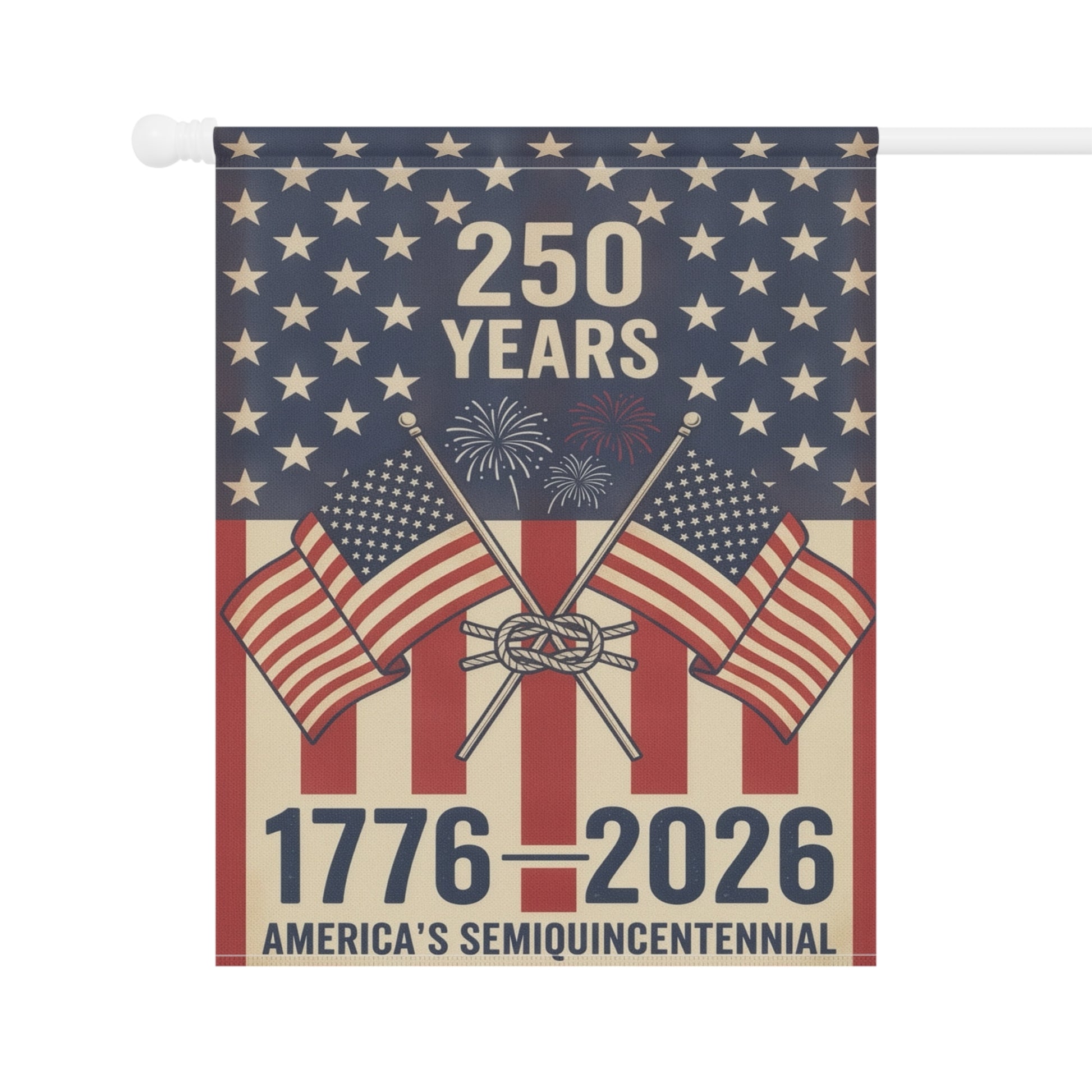 America 250 patriotic garden flag collection with red white and blue porch decor